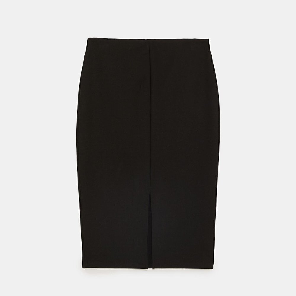 Zara black front pleated pencil skirt‎ size XS